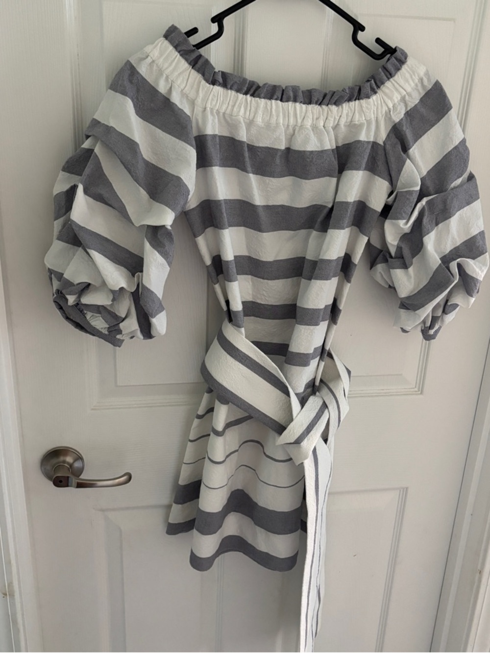 ALEXIS Striped Mini Ruched Dress